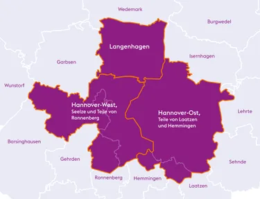 Sektionskarte der Gasumstellung