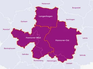 Grafische Darstellung der Gas-Umstellgebiete